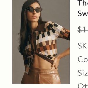 The Kinsley Collared Crop Cardigan Sweater by Maeve Small